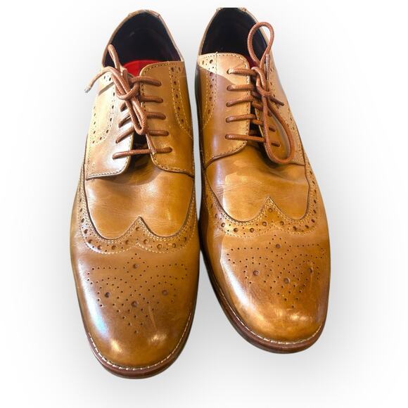 Rockport Walkability Wingtip Lace Up Oxford Brown Leather Men 13 Dress Shoe